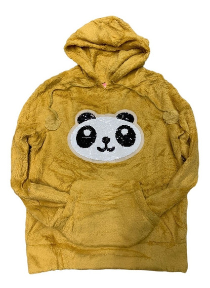 blusa de frio panda com touca
