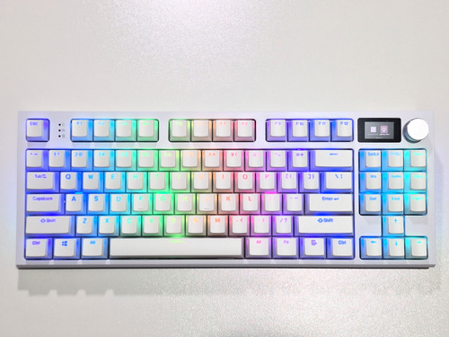 Teclado Mecânico Gamer Attack Shark K86 Rgb Tri-mode C/ Tela Branco Inglês Us