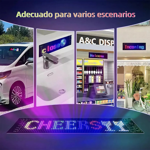 Letrero Led Programable Diy Flexibe Letrero Lumino 19x89.8cm