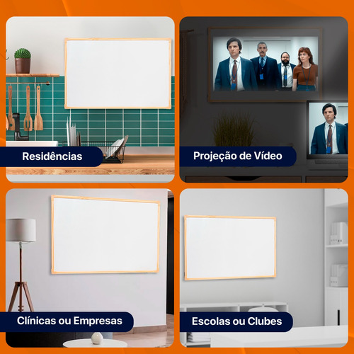 Lousa Quadro Branco Madeira 60x90 Com 4 Canetas E 1 Apagador