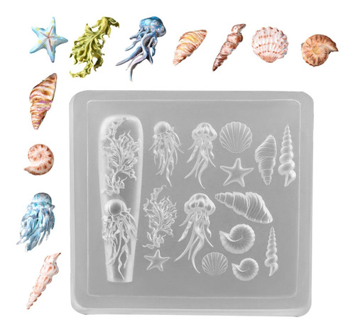Molde De Silicona Para Uñas Con Diseño 3d De Mar