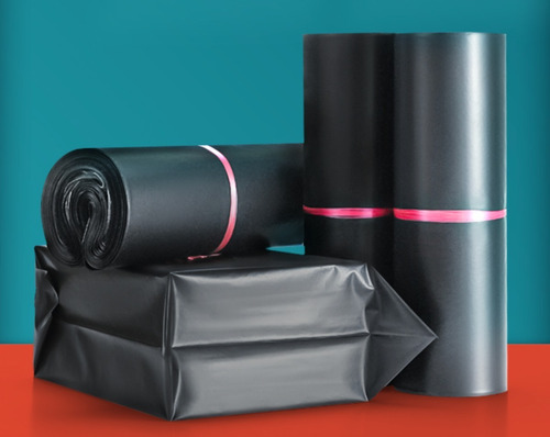 100 Bolsas Sobres De Plástico Para Paquetería Color Negro Mate