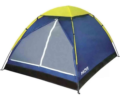 Barraca Camping Praia Acampamento Iglu 3 Pessoas - Mor Cor Azul/Amarelo