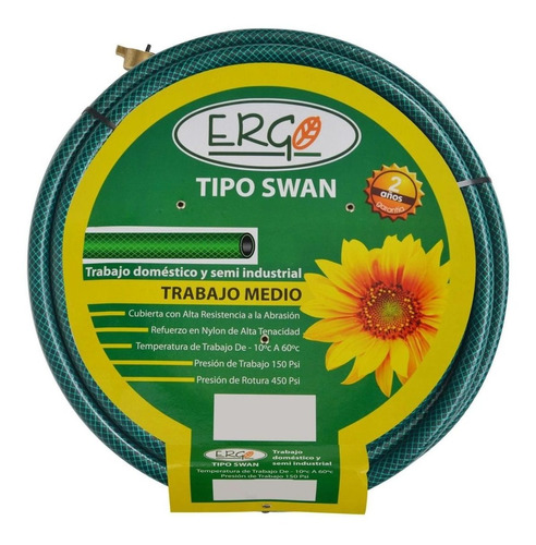 Manguera Tipo Swan 1/2 Pulgada X 50 Metros Verde Ergo