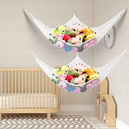 Q 2 Bolsillos De Malla Para Juguetes De Peluche 1,5 M