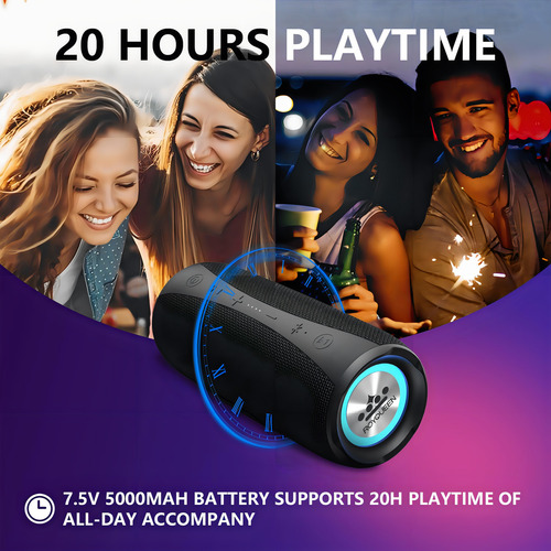 Royqueen Bluetooth Speaker,30w Loud Stereo Sound Portable Sp