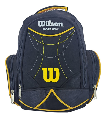 Mochila Escolar Wilson Casual Con 5 Compartimientos(if12794) Negro/amarillo Liso