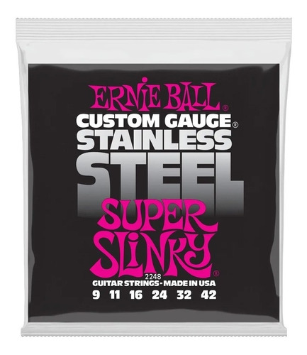 Encordoamento Guitarra Ernie Ball 009 2248 Stainless Steel S