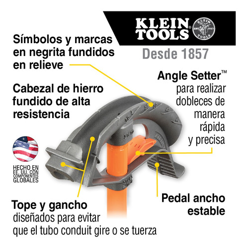 Doblador Conduit Hierro Angle Setter 1'' 51605 Klein Tools