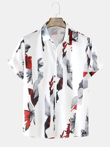 Camisa Casual De Manga Corta Para Hombre, Blusa Elegante Con