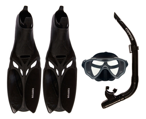  Kit Mergulho Máscara+nadadeira+snorkel Silicone Cetus Cobia