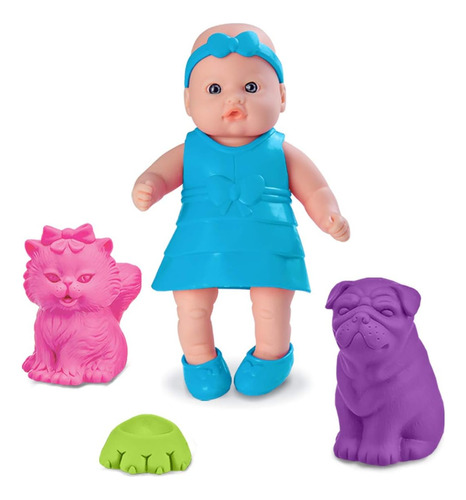 Boneca Bebe Mania Pet Com Acessorio - Roma