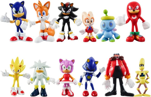 Defza 12 Figuras De Acción De Sonic The Hedgehog  2 Pul.