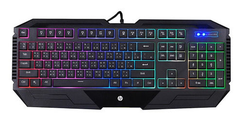 Teclado Gamer Membrana Hp K110 Retroiluminado Rgb Negro