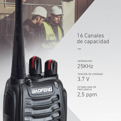 Imagen 4 de 10 de Kit X 4 Handy Baofeng Radio Walkie Talkie Bf888s 16ch - Uhf