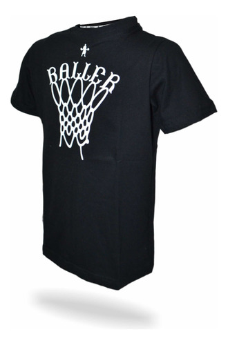 Remera Niños Niñas Kids Net Negro Baller Brand Basquet