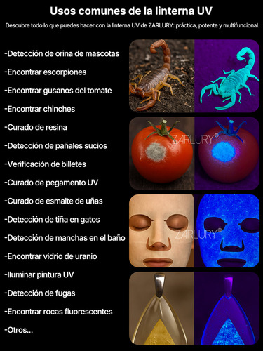 N Linterna Uv Recargable Portátil Potente Lámpara