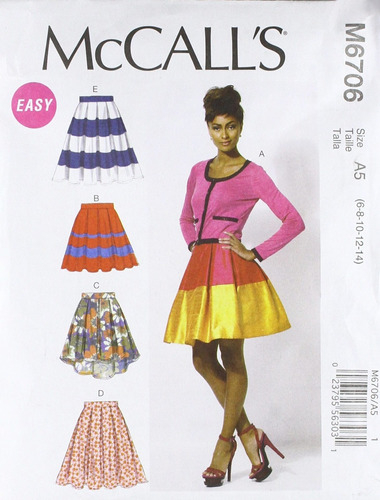 Mccall Patterns M6706 y Falda Mujer Talla Petticoat Costura