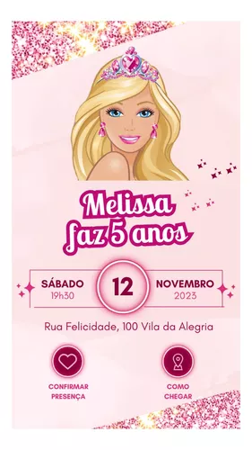 Criar convite de aniversário - Convite Barbie