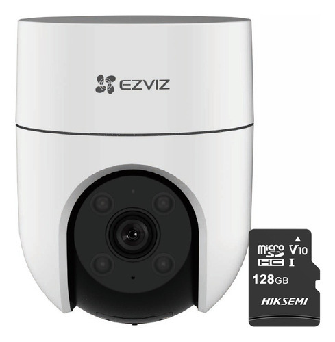 Cámara Seguridad Exterior Wifi H8c Ezviz 2mp Color Vu 128gb Color Blanco