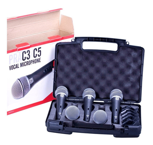 Kit Superlux Pra C5 C/ 5 Mics + Case Pra C1 Revenda Oficial