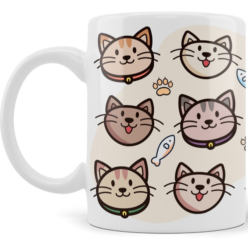 Caneca Xícara Pets Gatinhos Patinhas Peixinhos Gato Gatos