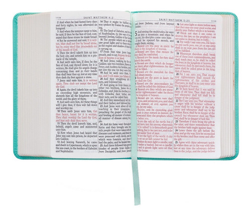 Imagen 7 de 10 de Biblia En Inglés King James Version Chica Letra Grande Aqua