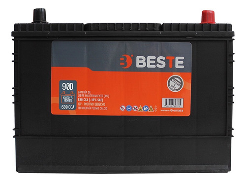 Bateria 90ah Amp Positivo Der 630cca 105d31l