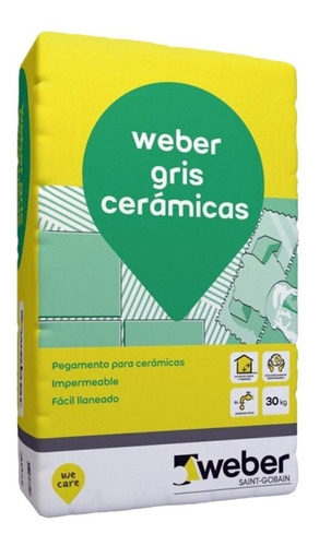 Pegamento Para Cerámicos Weber Gris Bolsa 30kg