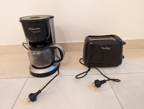 Cafetera Automática Electrolux Y Tostadora Moulinex Negra