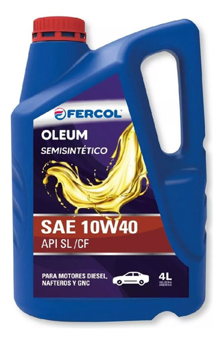 Caja X4 Aceite Fercol Oleum Semi-sintetico 10w-40 4 Lt 