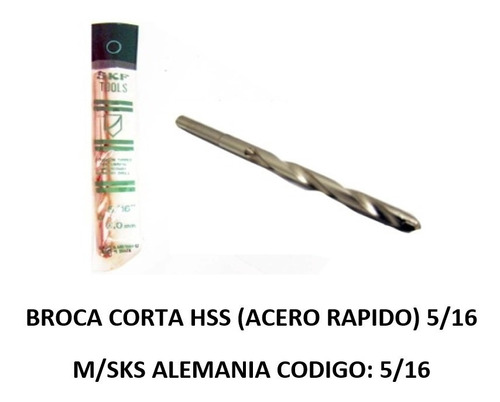 Broca Corta Hss 5/16 8.0mm  Alemana M/sks Pack De 2 Pzas