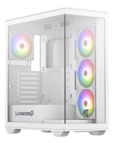 Gabinete Gamer Leonidas Magnus Mid Tower Vidro Temperado Cor Branco