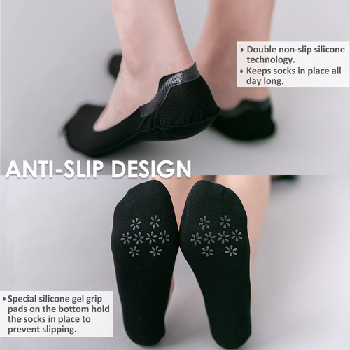 ~ Calcetines Invisibles Antideslizantes Con Forro De Corte