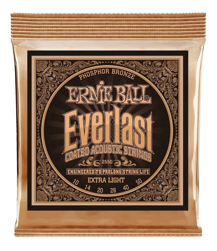 Guitarra acústica Ernie Ball P02550 Everlast 10 50 cordas