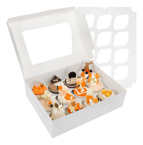 Moretoe Caja Para Cupcake 15 S Recipiente Blanco 12nidad