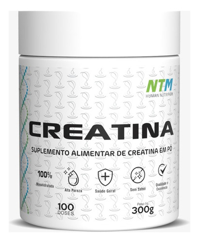 Creatina 100% Monohidratada - 300g (100 Doses) - Nutramed Sabor Sem Sabor