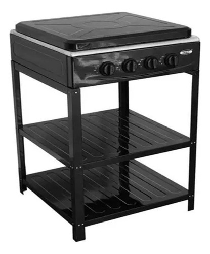 Cocina Encimera Gas 4 Quemadores Con Estantes