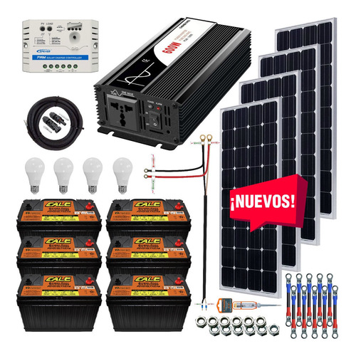 Kit Solar 3300 Watts Cale Inversor 600w Onda Pura, Pwm Sd