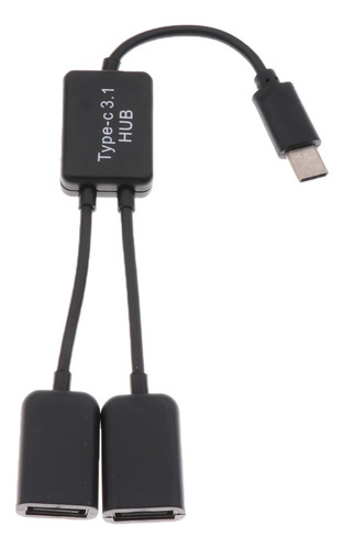 Cable Otg Usb-c Macho Para Usb 2.0 Duplo Hembra