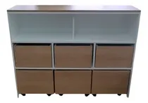 Comprar Mueble Organizador Con Baúles Con Ruedas Y Cajones Blanco