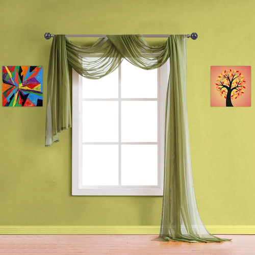 Warm Home Designs Bufanda Transparente Verde Salvia De 24 Pi