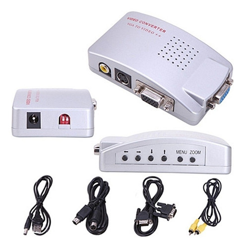 Consola Conversor Vga A Rca O S-video Con Cable Con Audio