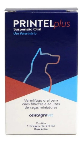 Printel Plus Suspensão Oral 20ml Para Cães Centagro Vet