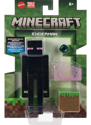 Boneco Minecraft Enderman E Acessório 10cm - Gtp08 - Mattel