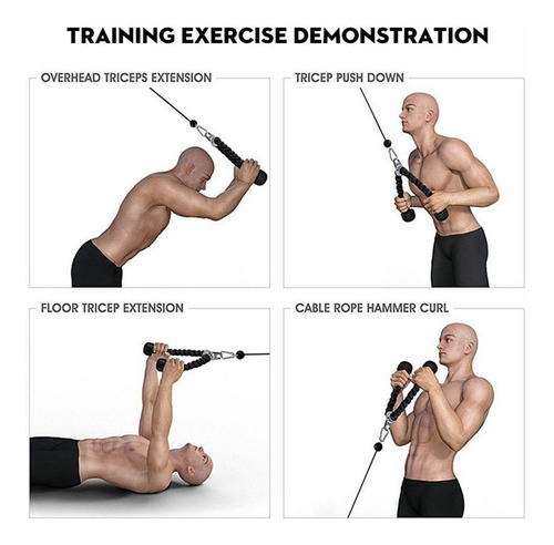 Imagen 4 de 8 de Cuerda Crossfit Entrenamiento Para Agarres Gym Triceps Casa