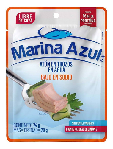 Atun Marina Azul En Agua Bajo En Sodio 74g