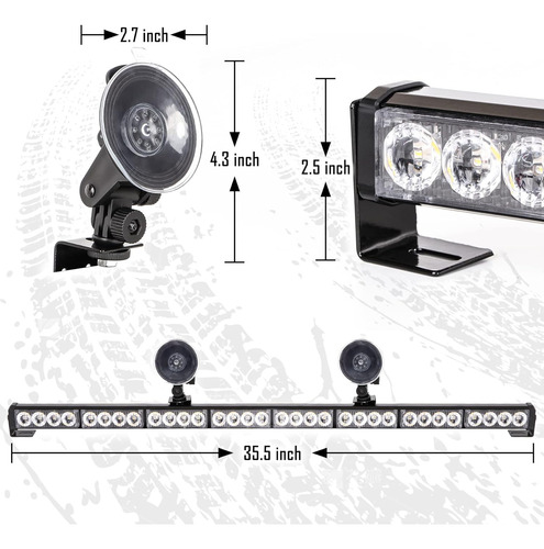 Barra De Luz Estroboscópica Led 35.5 In 13 Patrones 4946643