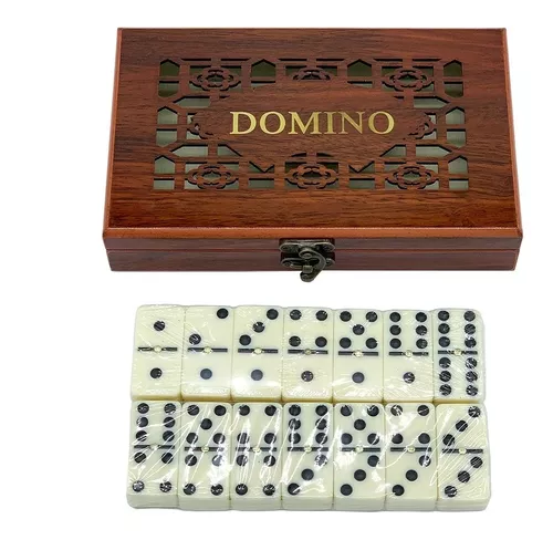 Jogo De Domino Profissional 28 Peças Caixa Luxo De Madeira