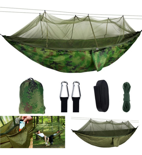 Hamaca Colgante Con Mosquitero Para Exteriores, Campamento